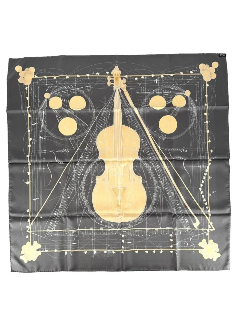 Hermes Scarf Carre 90 Music Played by Spheres Items la Musique Des Silk Dark